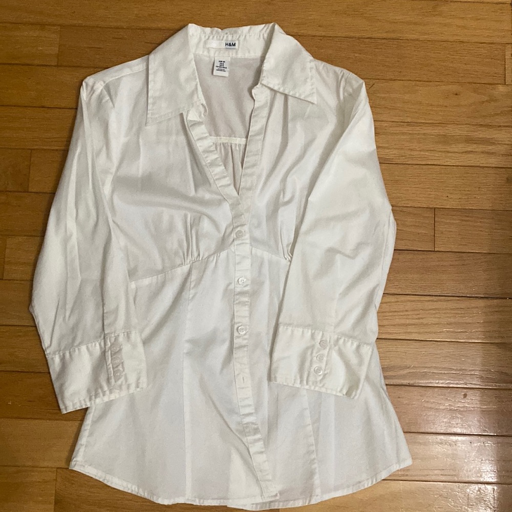 H&M white blouse size 6